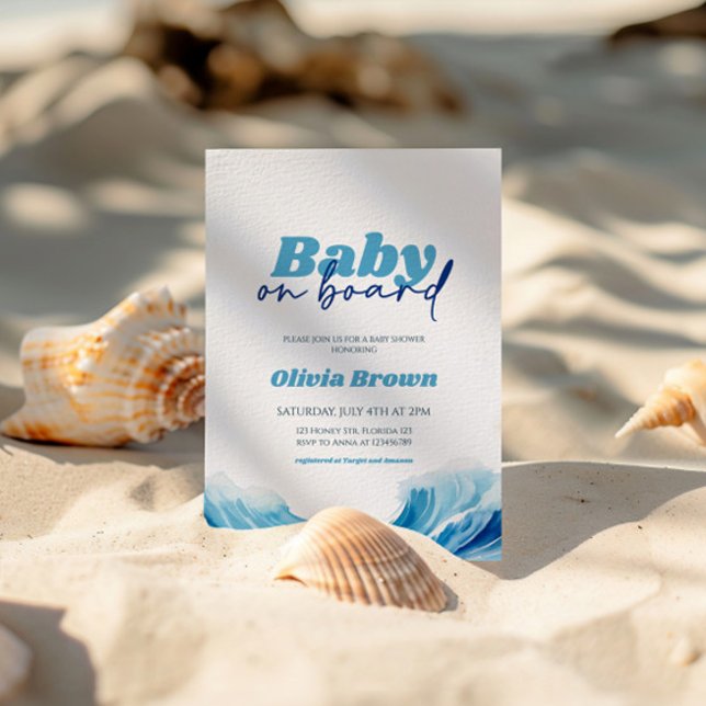 Baby on Board Baby Shower Invitation, Surf Baby Invitation (Creator Uploaded)