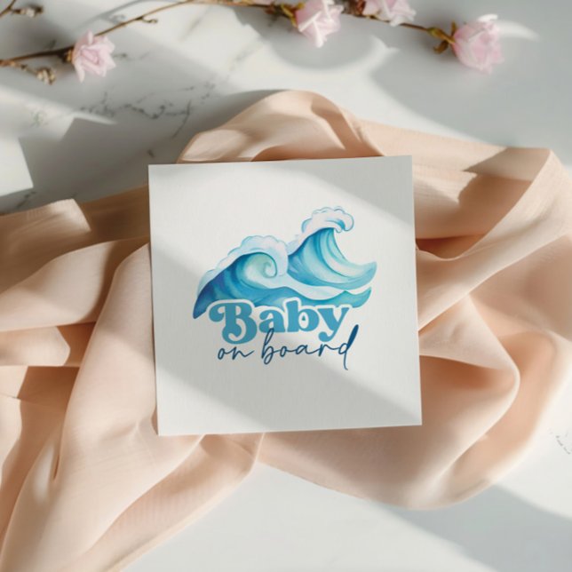 Baby On Board Baby Shower Napkin, Surf Baby Shower Napkins (Creator Uploaded)