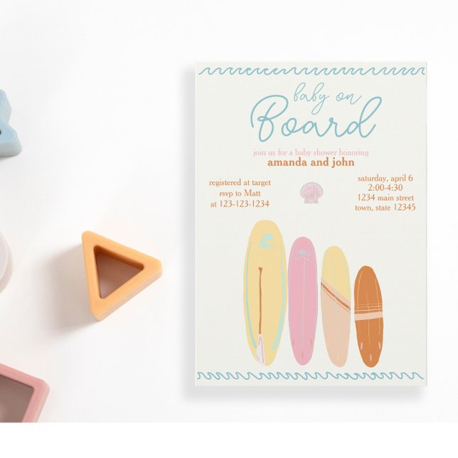 Baby on Board Baby shower Ocean Theme  Invitation (Creator Uploaded)