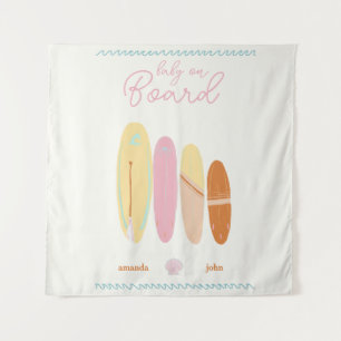 Baby on Board Baby shower Ocean Theme Tapestry