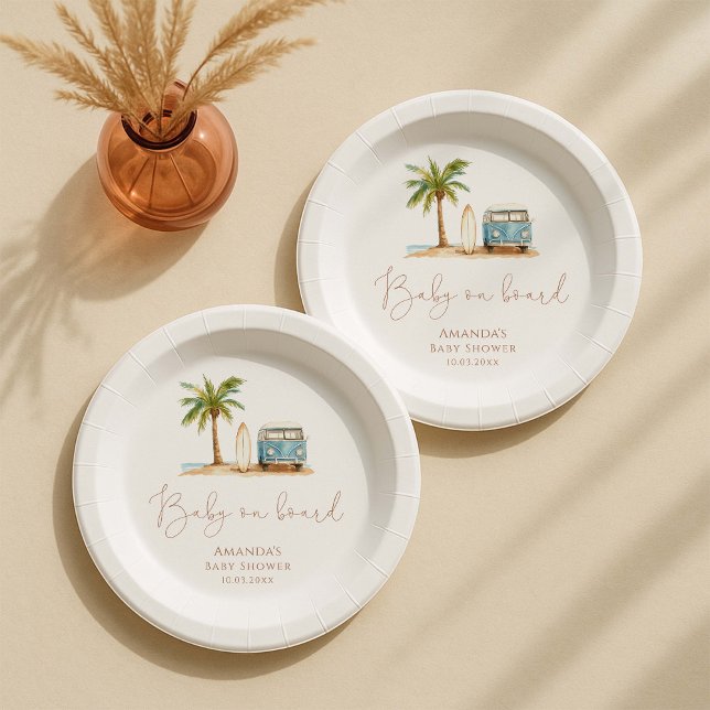 Baby On Board Baby Shower Paper Plates (Creator Uploaded)