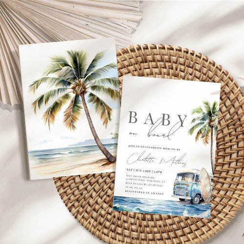 Baby on Board Baby Shower Surf Beach Invitation