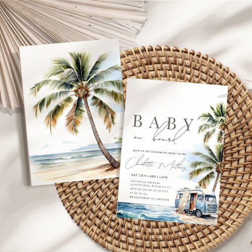 Baby on Board Baby Shower Surf Beach Invitation