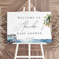 Baby on Board Baby Shower, Surf Beach Welcome sign