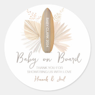 Baby on board Baby Shower Thank You Favor Classic Round Sticker