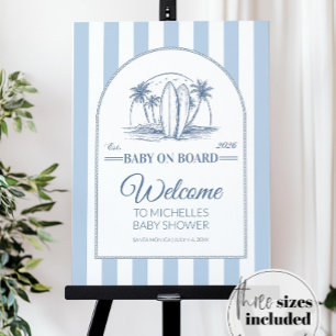 Baby on Board Baby Shower Welcome Sign Template
