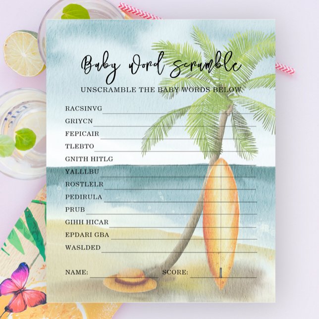 Baby on board - Baby Word Scramble (Creator Uploaded)