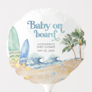 Baby on Board Beach Baby Shower Balloon