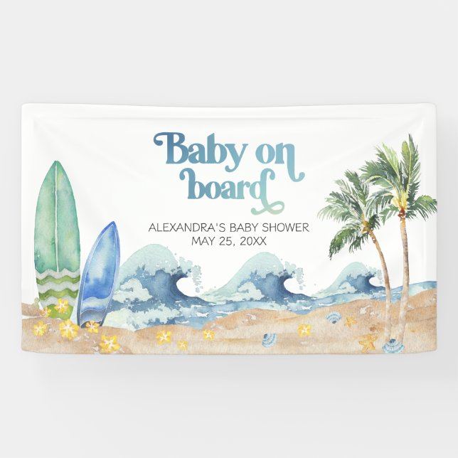 Baby on Board Beach Baby Shower Banner (Horizontal)