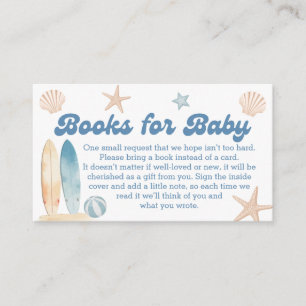 Baby on Board Beach Baby Shower Books for Baby Enclosure Card