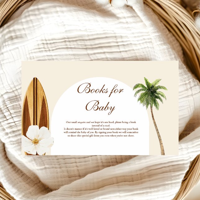 Baby on Board Beach Baby Shower Books for Baby  Enclosure Card (Creator Uploaded)