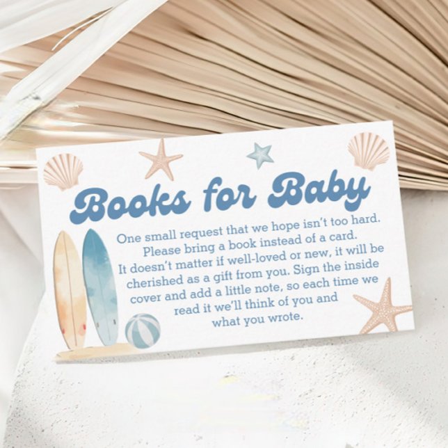 Baby on Board Beach Baby Shower Books for Baby Enclosure Card (Creator Uploaded)