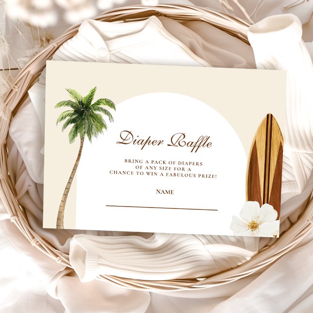 Baby on Board Beach Baby Shower Diapper Raffle Enclosure Card (Creator Uploaded)