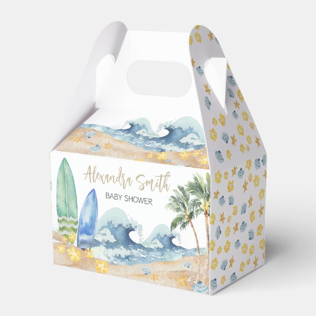 Baby on Board Beach Baby Shower Favor Boxes (Front Side)