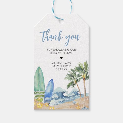 Baby on Board Beach Baby Shower Favor Tags