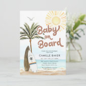 Baby on Board Beach Baby Shower Invitation (Standing Front)