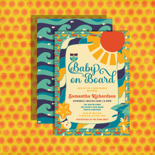 Baby on Board Beach Baby Shower Invitation