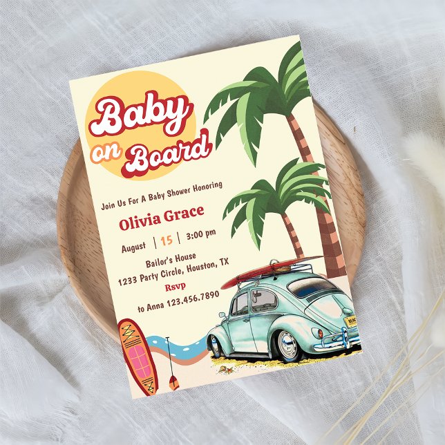 Baby On Board Beach Baby Shower Invitation (Creator Uploaded)