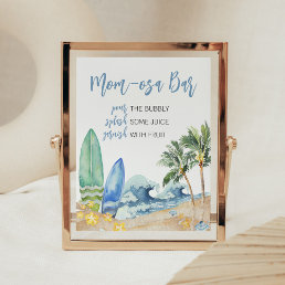 Baby on Board Beach Baby Shower Mom Osa Bar Poster