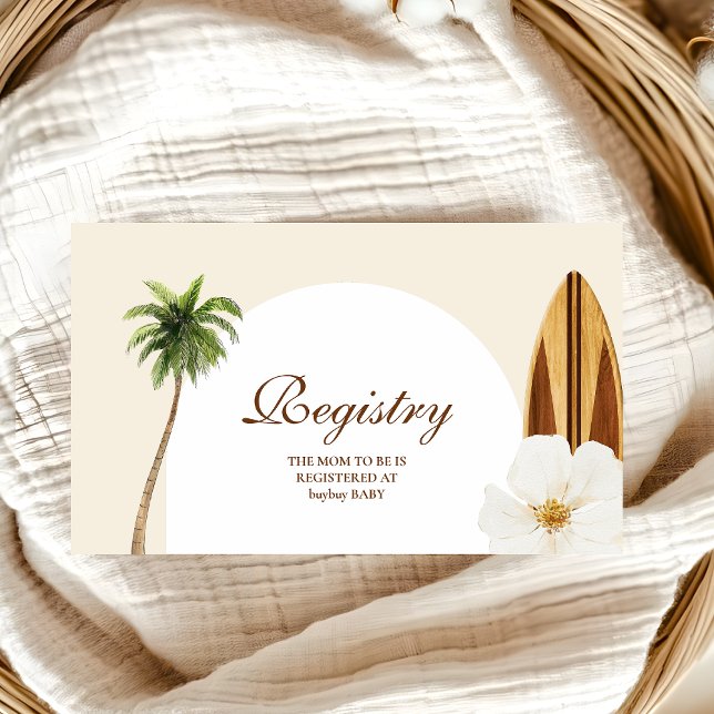 Baby on Board Beach Baby Shower Registry Enclosure Card (Creator Uploaded)