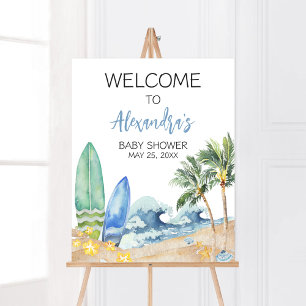 Baby on Board Beach Baby Shower Welcome Poster