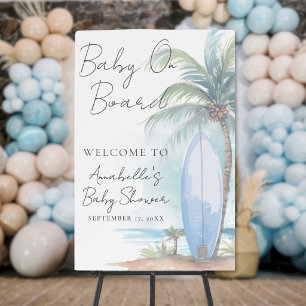 Baby On Board Beach Baby Shower Welcome Sign