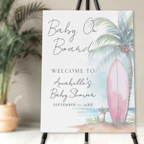 Baby On Board Beach Baby Shower Welcome Sign