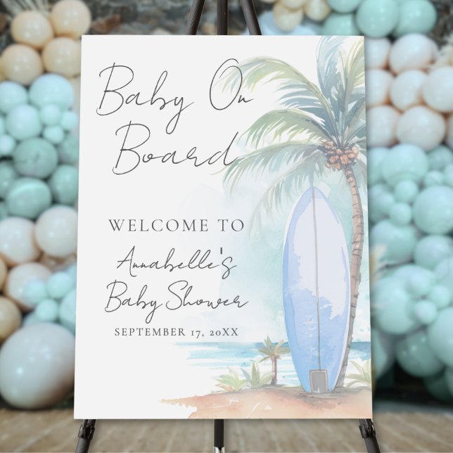 Baby On Board Beach Baby Shower Welcome Sign (Baby On Board Beach Baby Shower Welcome Sign)