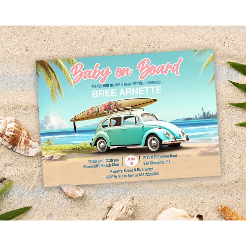Baby on Board Beach Invitation