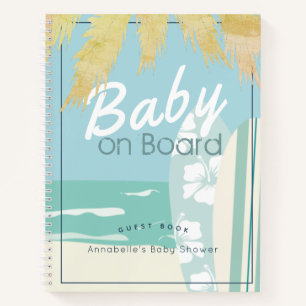 Baby on Board Beach Surf Baby Shower Guest Book