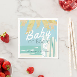 Baby on Board Beach Surf Baby Shower Napkins