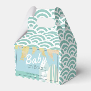Baby on Board Beach Surf Boy Baby Shower Favor Boxes