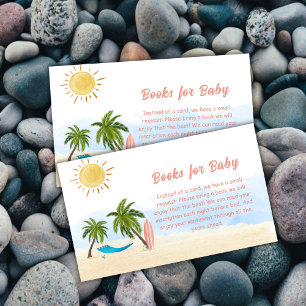 Baby On Board Beach Surfing Books For Baby Shower Enclosure Card