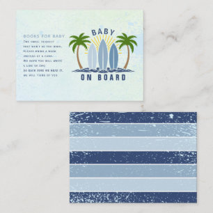 Baby on board blue baby boy shower books for baby enclosure card