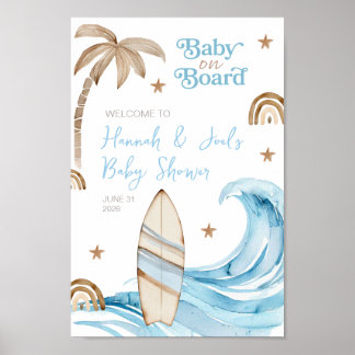 Baby on Board Blue Boy Baby Shower Welcome Sign