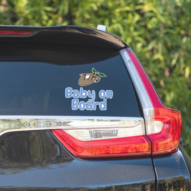 Baby on Board Blue Cute Sloth Sticker (Car Side)