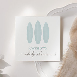 Baby on Board Blue Surfboard Baby Shower Napkins