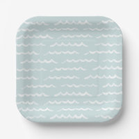 Baby on Board Blue Watercolor Waves Baby Shower