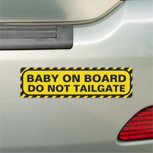 Baby on Board Board Caution Yellow Car Magnet