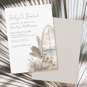 Baby On Board Boho Beach Baby Shower Invitation