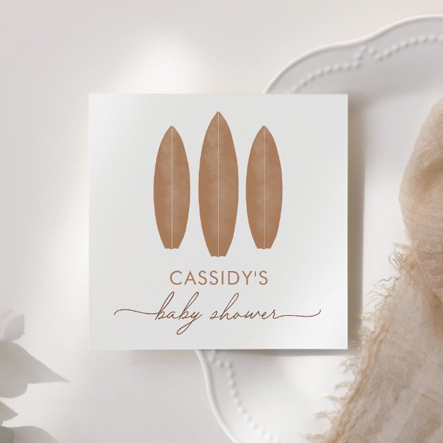 Baby on Board Boho Surfboard Baby Shower Napkins (Creator Uploaded)