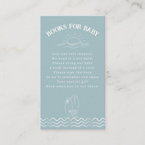Baby On Board Book Request for Baby Shower Enclosure Card
