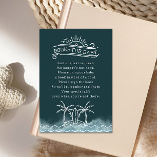 Baby On Board Book Request Slate Blue Baby Shower Invitation