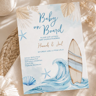 Baby on Board Boy Boho Baby Shower Invitation