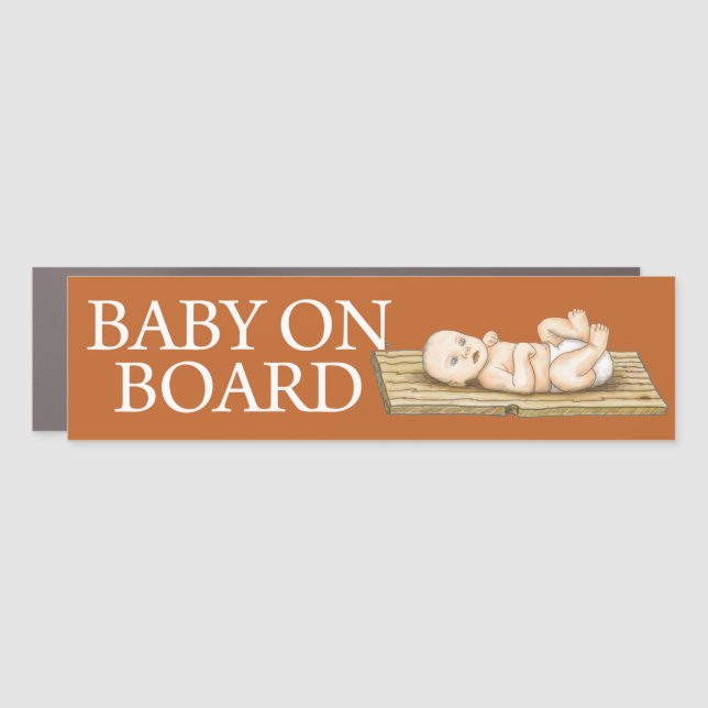 Baby on Board Car Magnet (Front)
