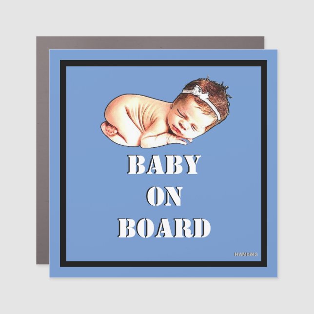 Baby On Board Car Magnet - HAMbyWG (Front)