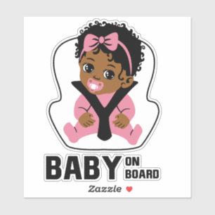 Baby On Board Car Seat African American Girl Sticker