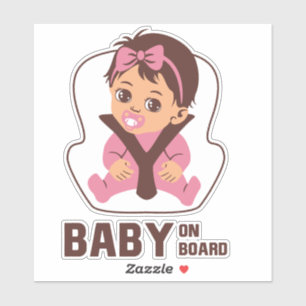 Baby On Board Car Seat Cute Girl Sticker