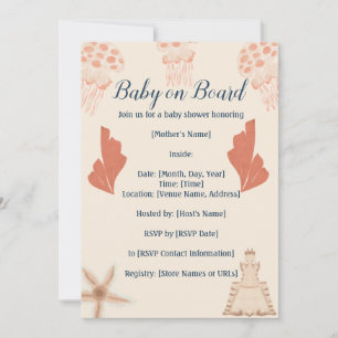 Baby on Board Coastal Baby Shower Invitation