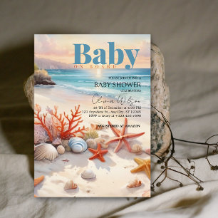 Baby on Board Coastal Beach Baby Shower invitation
